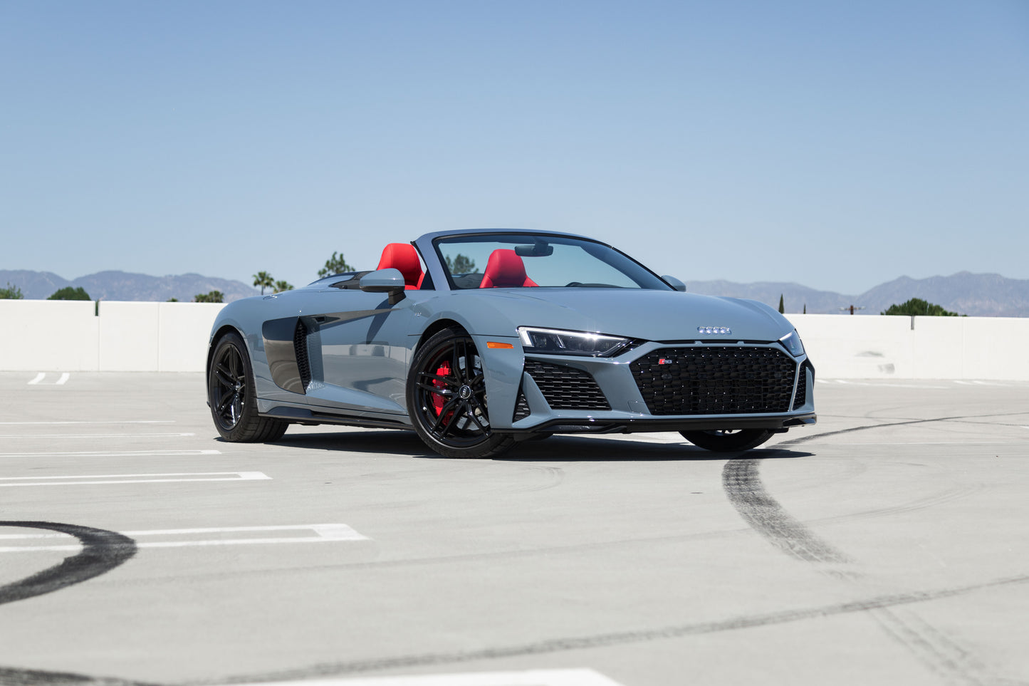 Nardo Grey Audi R8 V10 Plus Spyder (Exotic Car Rentals In Los Angeles)