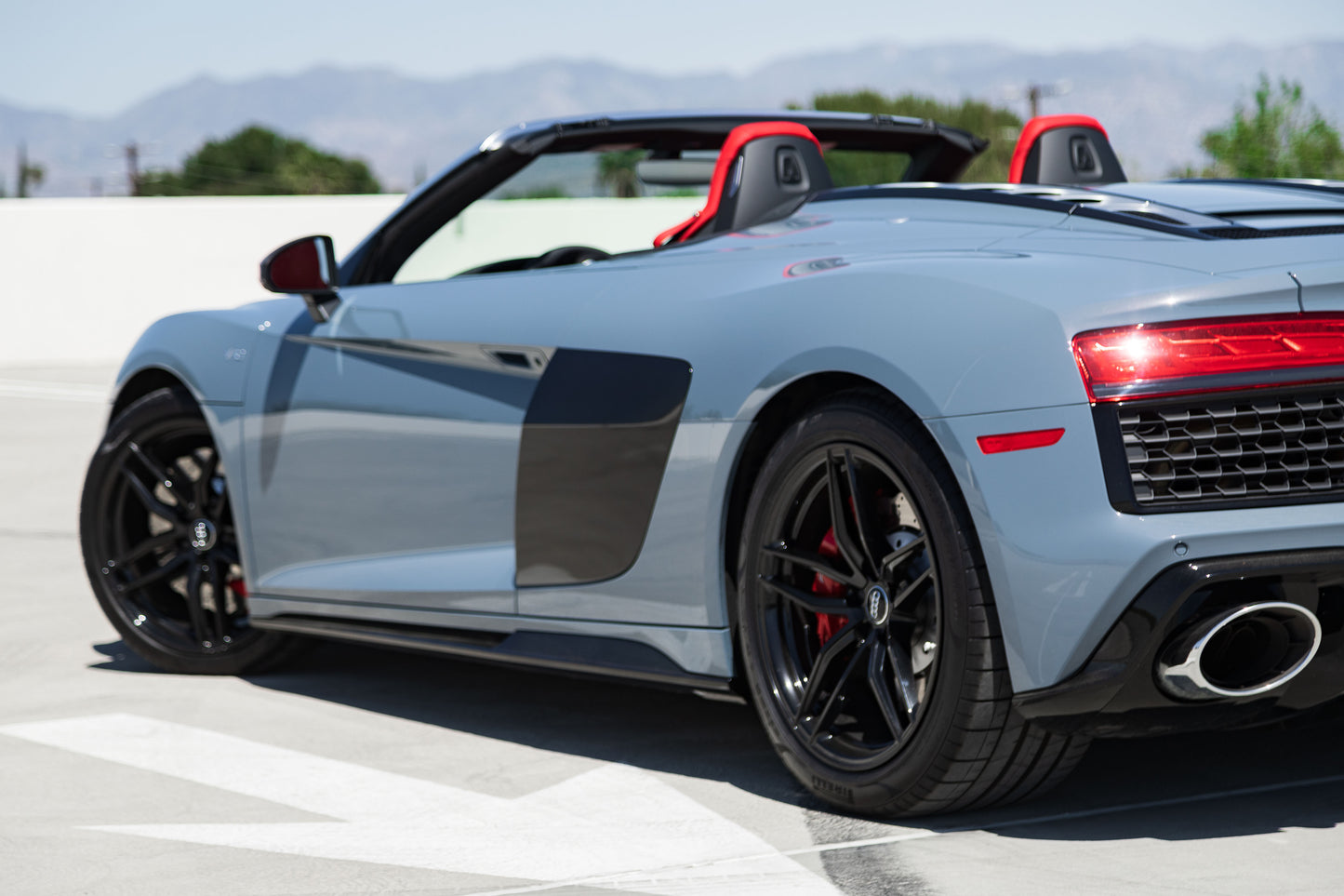 Nardo Grey Audi R8 V10 Plus Spyder (Exotic Car Rentals In Los Angeles)